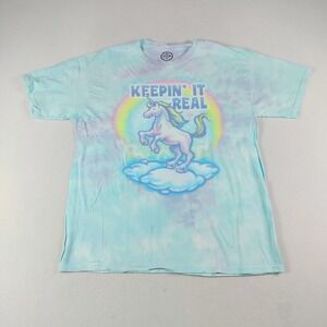 ODM‎ Unicorn T Shirt Womens Large Multicolor Whimsical Graphic Tie Dye Fantasy